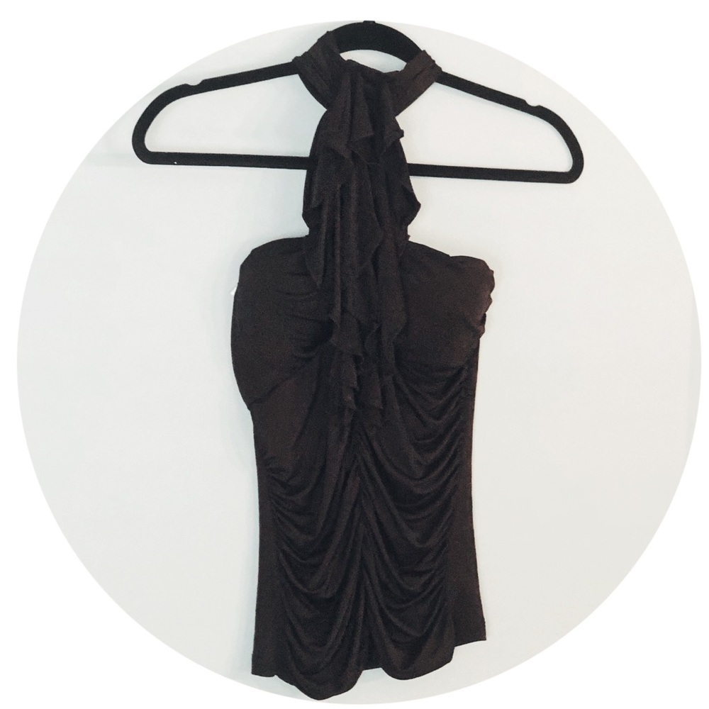 Mulata Black Ruffle Halter S